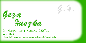 geza huszka business card